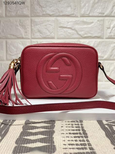 burgundy gucci bag|authentic gucci soho crossbody bag.